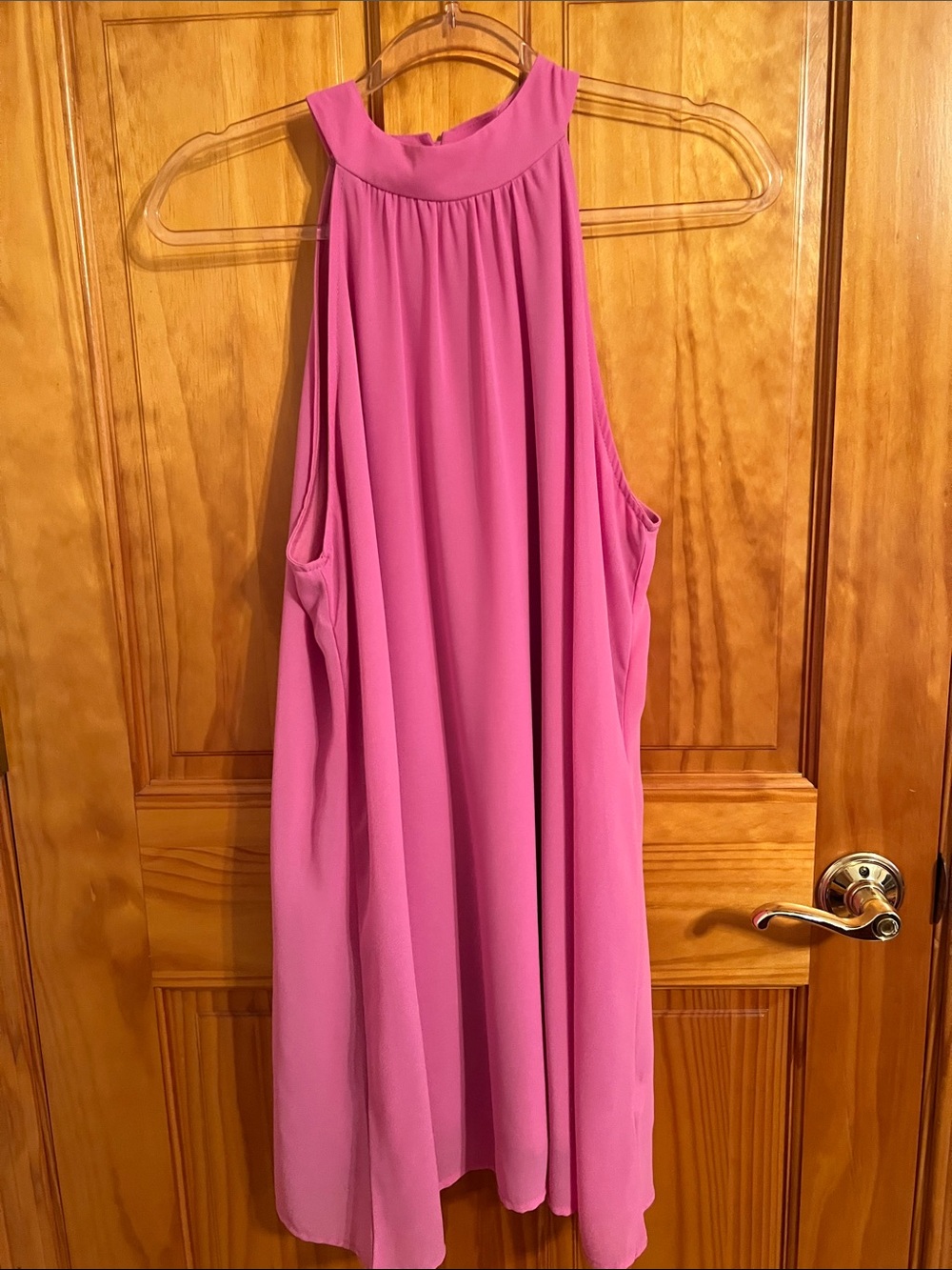 Fuchsia Halter Swing Dress